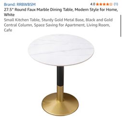 RRBWBSM 27.5" Round Faux Marble Dining Table