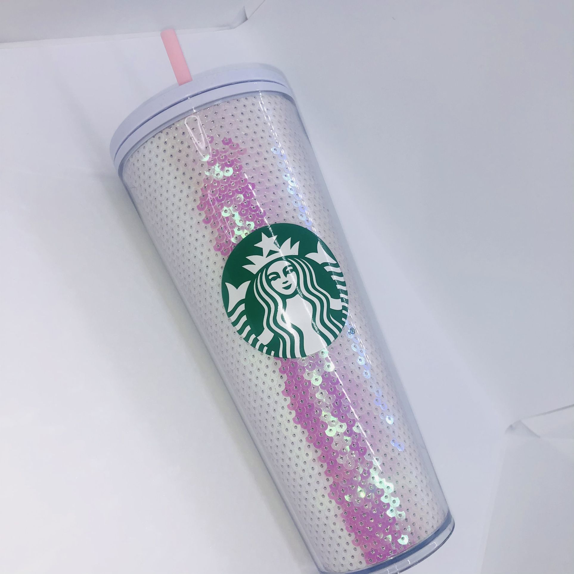 Starbucks Pink Sequin Tumbler 2020 Holiday New