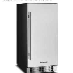 BODEGA 15 Inch Beverage Cooler, Stainless Steel Outdoor Kitchen Refrigerator with Double-Layer Glass Door, Refrigerator for Outdoor Kitchen BBQ Island