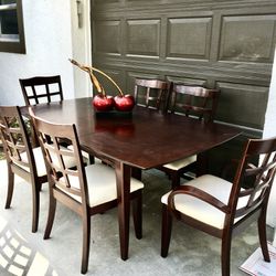 Extendable Dining Table With 6 Leather CN
