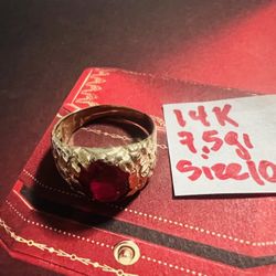 14K Solid Gold Ring For Wedding 7.5Gr Size 10.5