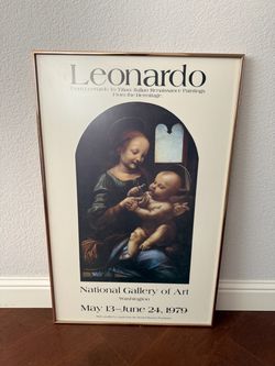 Vintage Exhibition Poster Featuring Leonardo da Vinci’s Benois Madonna Printed for the Landmark 1979 Exhibition "Leonardo: From Leonardo to Titian: It