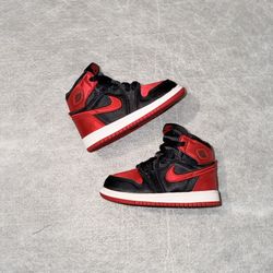 Air Jordan 1 Retro High OG Satin Bred Red Black (Toddler) FD5305-061 Baby 