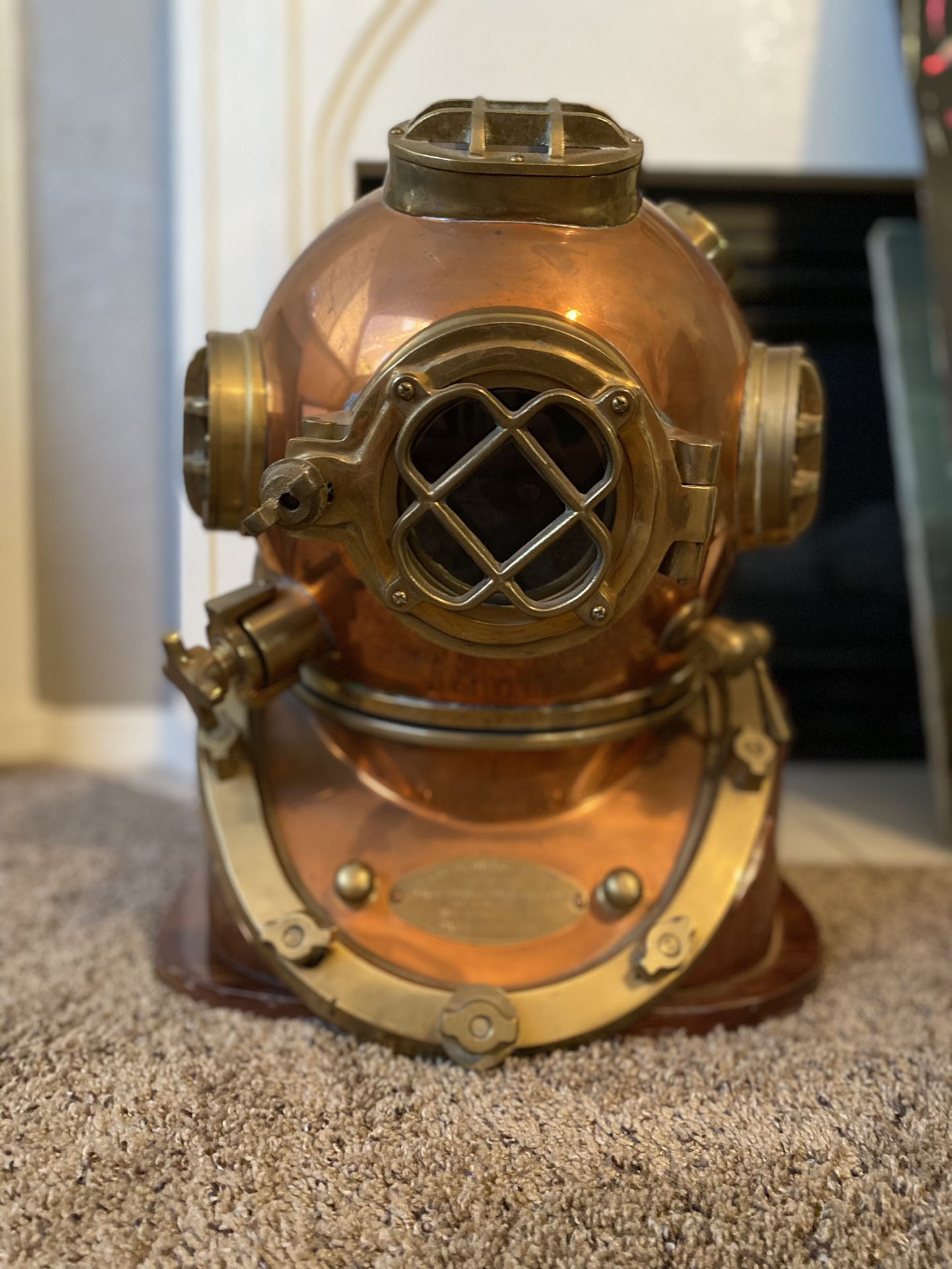 Beautiful Diver Copper And Brass Underwater Helmet