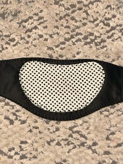 Black Fabric Neck Mask with Magnetic Mesh Panel to Provide Heat for the Pain In The Neck