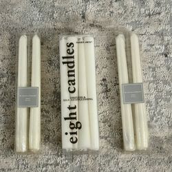White Taper Candles 