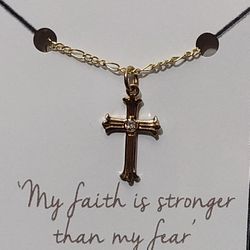 14k GP  Cross Necklace