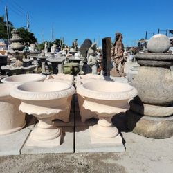 Concrete Urn Planters Pot / Cement Backyard Patio Garden Planter Pots