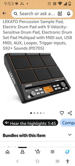 LEKATO PD705 Electric Percussion Sample Pad