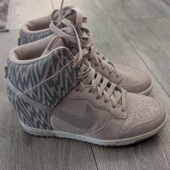 Nike Dunk Sky Hi Hidden Wedge Gray Suede Bolt Womens Size 8