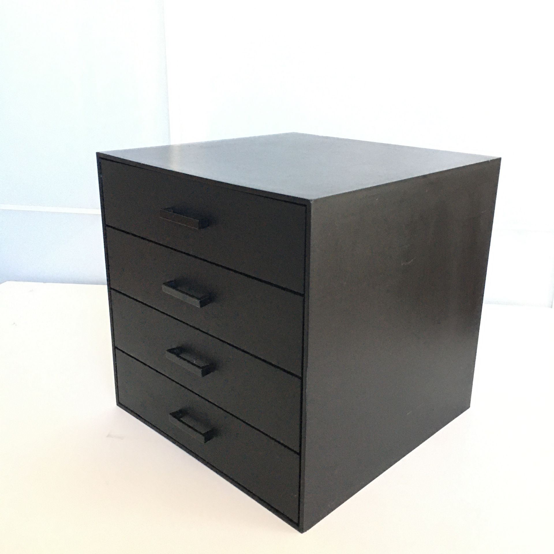 4 Drawer Cube Storage Black 13-1/2” Square