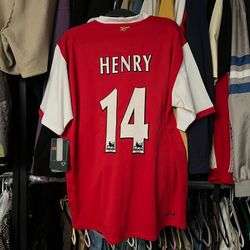 Authentic Vintage Arsenal FC Henry # 14 Jersey Large 2006 - 2008