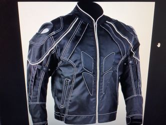 ILM Black Sz L Motorcycle Jacket Carbon Armor