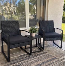 3-Piece Outdoor Patio Furniture Set – 2 Chairs and Side Table