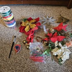 Assorted Craft Items And Ribbon
