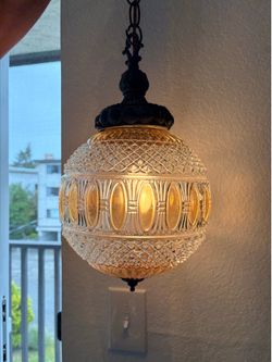 Vintage Hanging Lamp - Used/Slightly Damaged