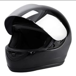 Gloss Black DOT Motorcycle Street Bike Full Face Helmet + Sliver Visor Medium
TCMT