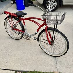 Schwinn Bicycle 26” Wheels Red Beach Cruiser