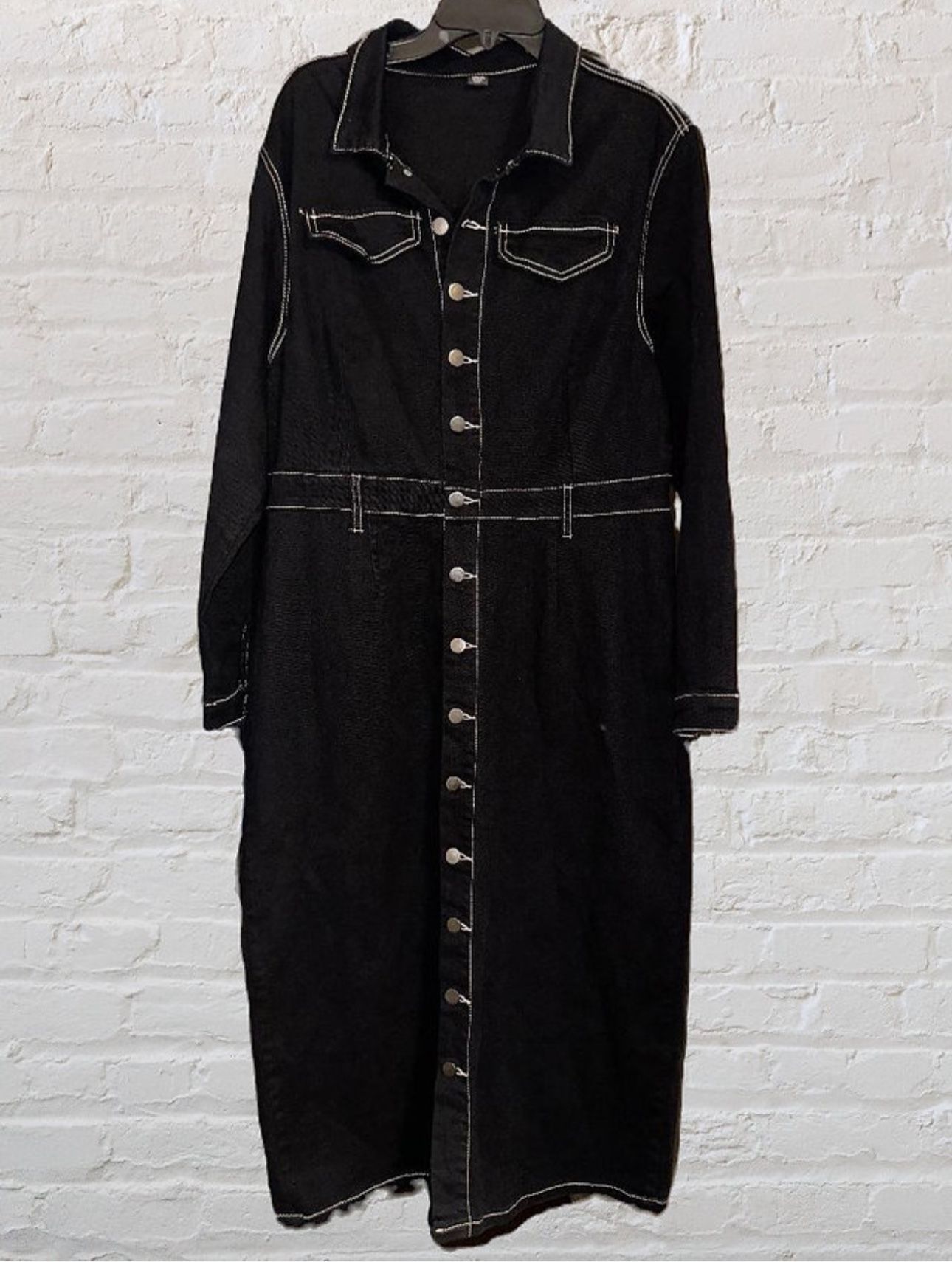 Brand New Size (2XL)Black Jean Dress with White Trim