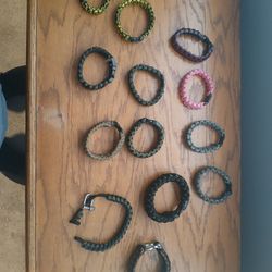 Assorted Colors And Sizes Paracord Bracelets