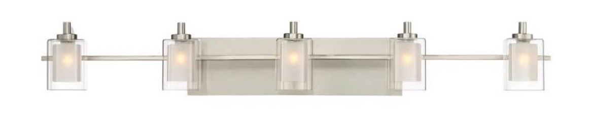 James Allan Vermillion 5 Light 42" Wide Bathroom Vanity Lights with Clear Glass