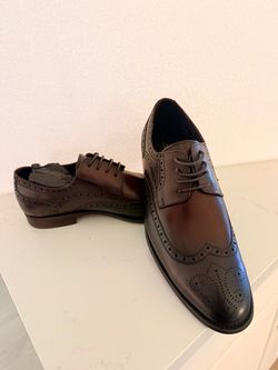 Brown Leather Wingtip Brogue Derby Shoes