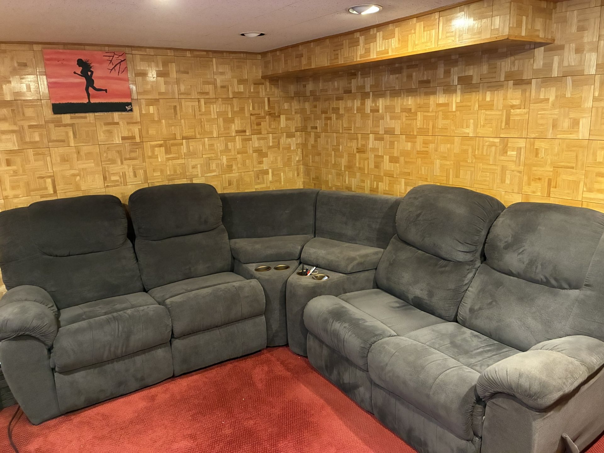 Regent RHF Reclining Sectional Couch -gray