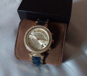 MK navy blue watch