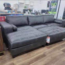 New Dark Gray Ashley Brand Best Selling Sectional Sofa Couch *Ottoman Sold Separately* 