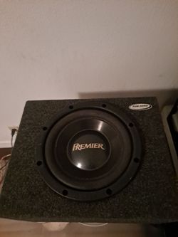 12-inch Pioneer Premier subwoofer, dual voice coil, 400 watts RMS; works very well