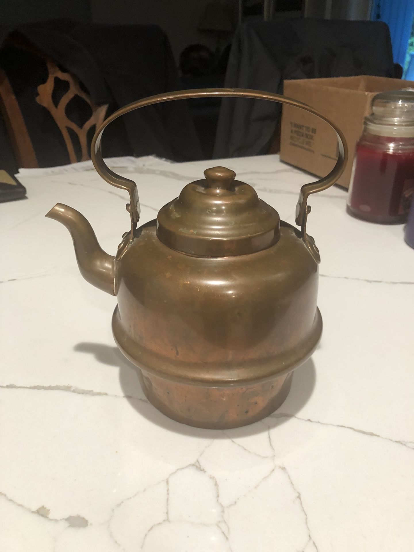 Vintage Karl Olson Stavanger 19th Century Copper Teapot 