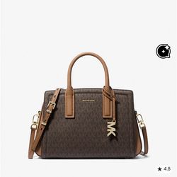 New MICHAEL KORS Laila Small Satchel Leather Brown
