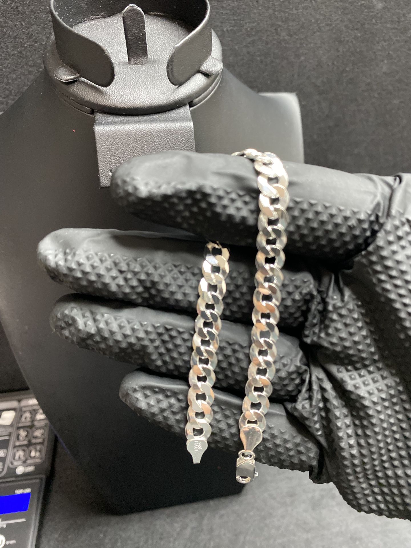 925 Silver Cuban Bracelet 7.5”-8” 