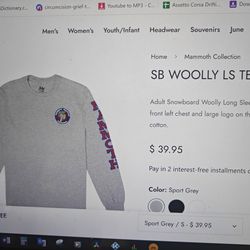 New Mammoth store SB woolly ls tee, large