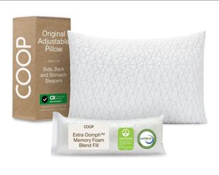 Coop Home Goods Original Adjustable Pillow, Queen Size Bed Pillows for Sleeping, Cross Cut Memory Foam Pillows - Medium Firm Back, Stomach and Side Sl