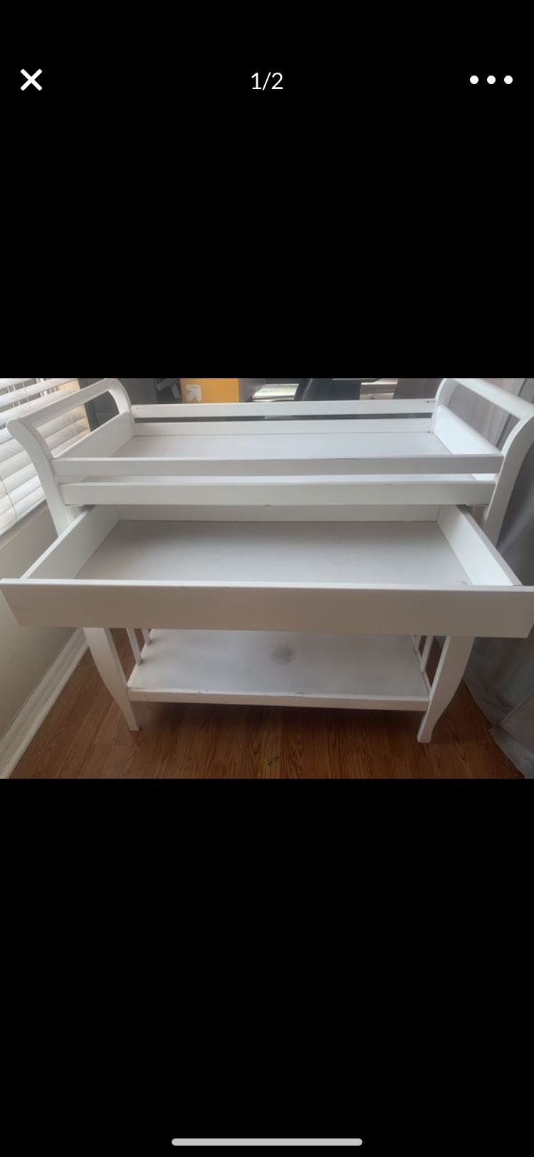 White baby changing table