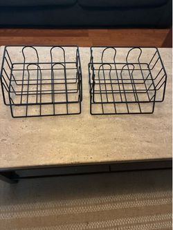 Two paper metal desk organizer