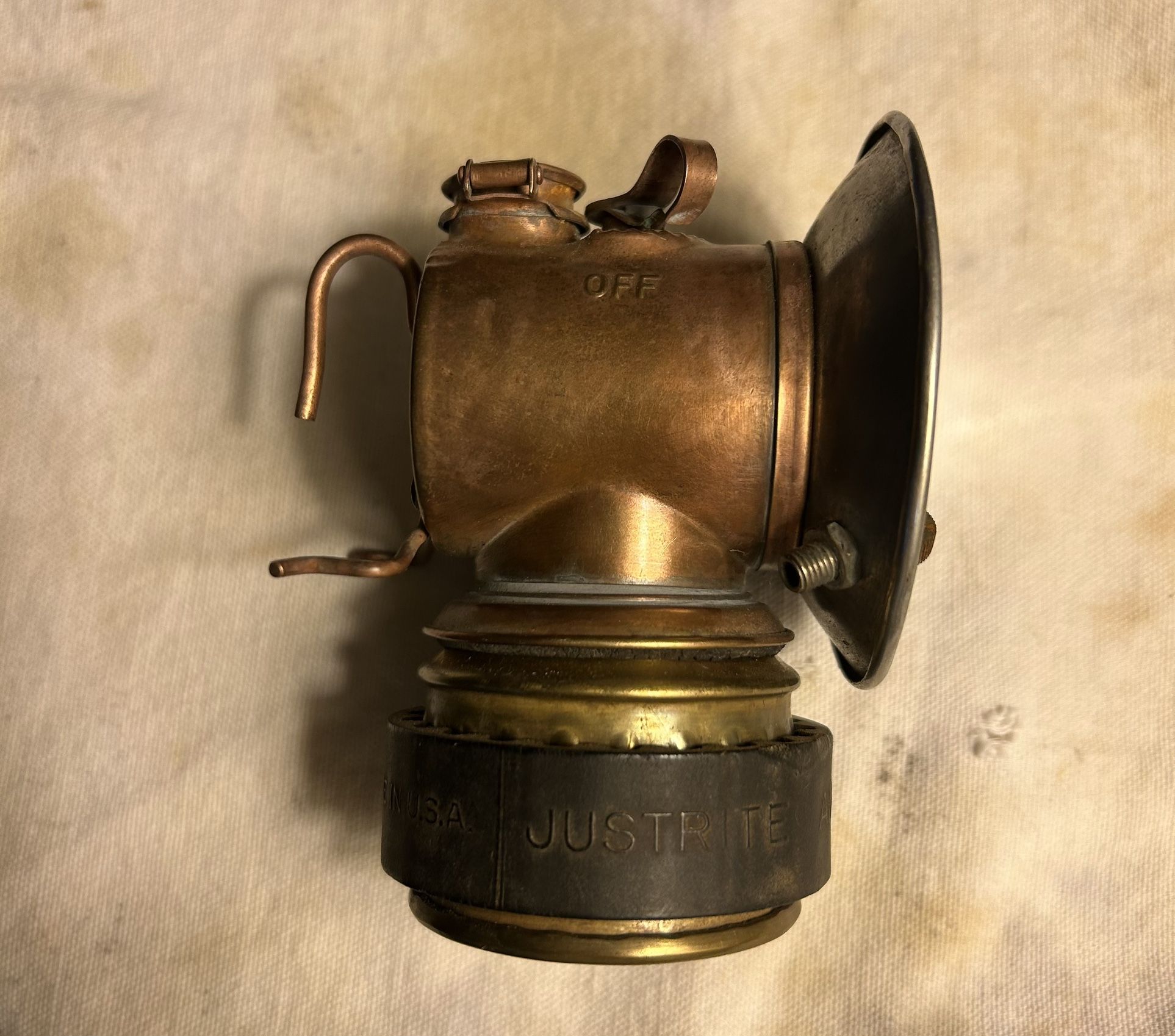 Antique Carbide Miners Lamp Justrite Brand