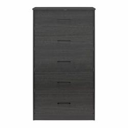 Ameriwood Home Build Pearce Tall 5 Drawer Dresser, Black Oak
