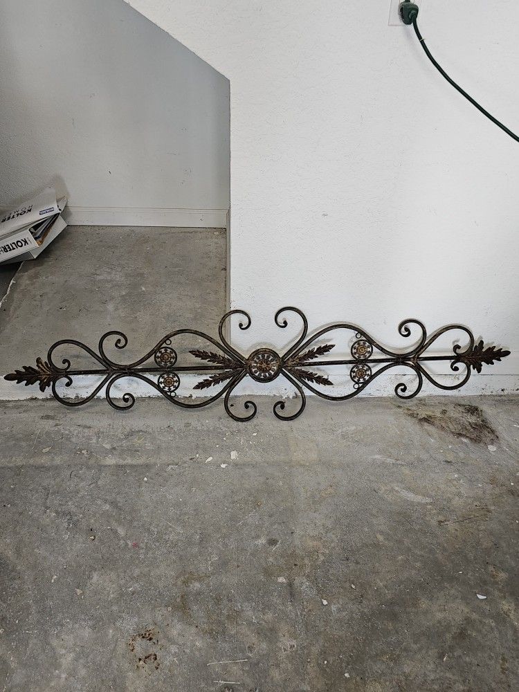 Vintage Wrought Iron Wall Scroll