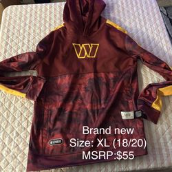 Washington Commanders Hoodie Kids Size XL NEW 