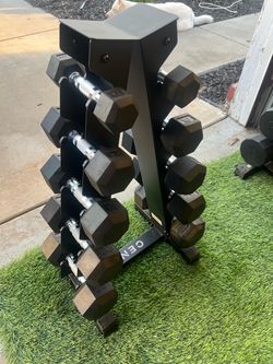 Centr Hex Dumbbell Set with Rack