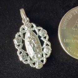 Virgin Mary Filigree Pendant – 925 Sterling Silver