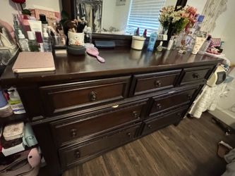 Real wood dresser with mirror