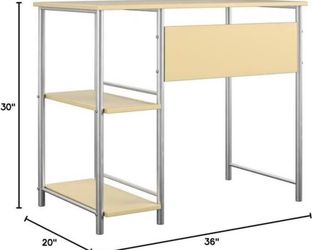 NEW Mainstays Metal Student Computer Desk with Shelves – Black
