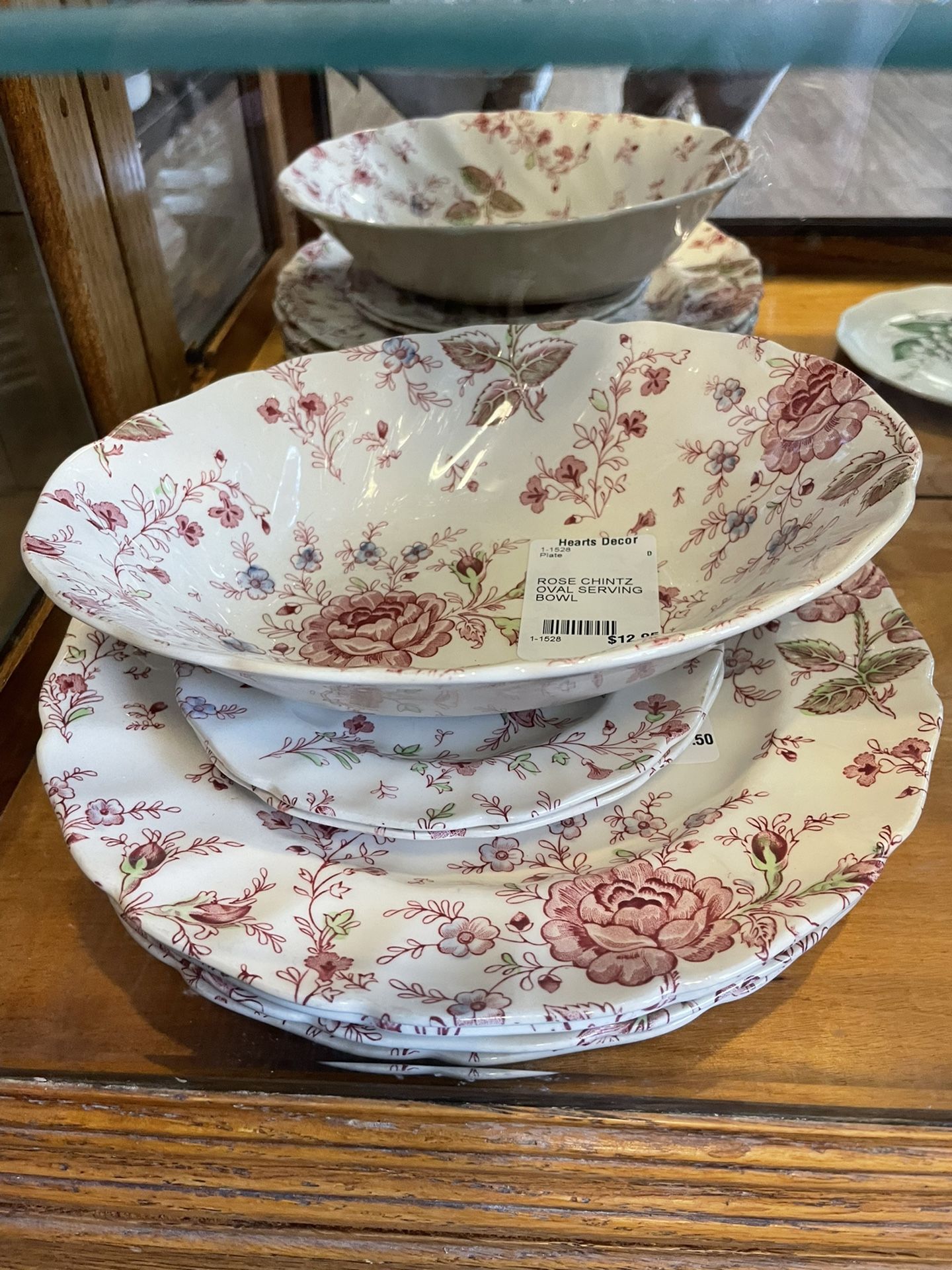 Rose Chintz China / Serving Bowl / Plates