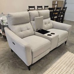 Alpendale Fabric Power Loveseat with Power Headrests