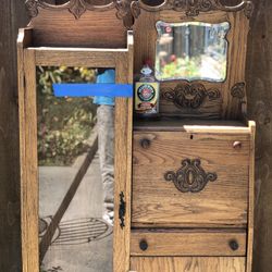 Antique Front Home Entry Or Office Hutch Cabinet 100 Plus Years 