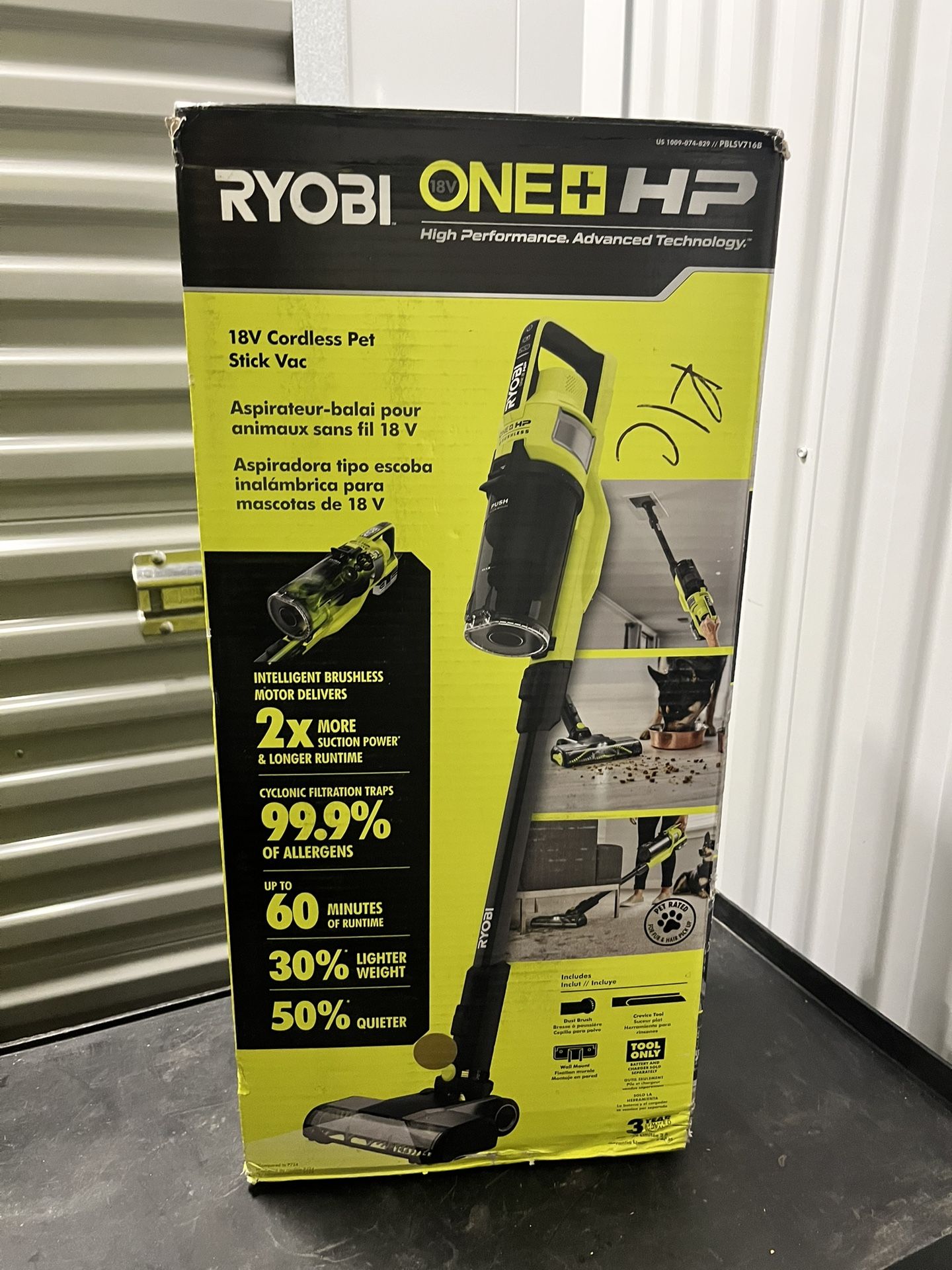 RYOBI TOOL ONLY ONE+ HP 18V Brushless Cordless Pet Stick Vac with Dual-Roller Bar $130