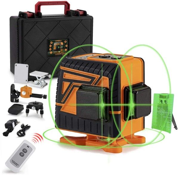 OMMO Laser Level, 12 Lines 3D Green Laser Level Tool, Self-Leveling